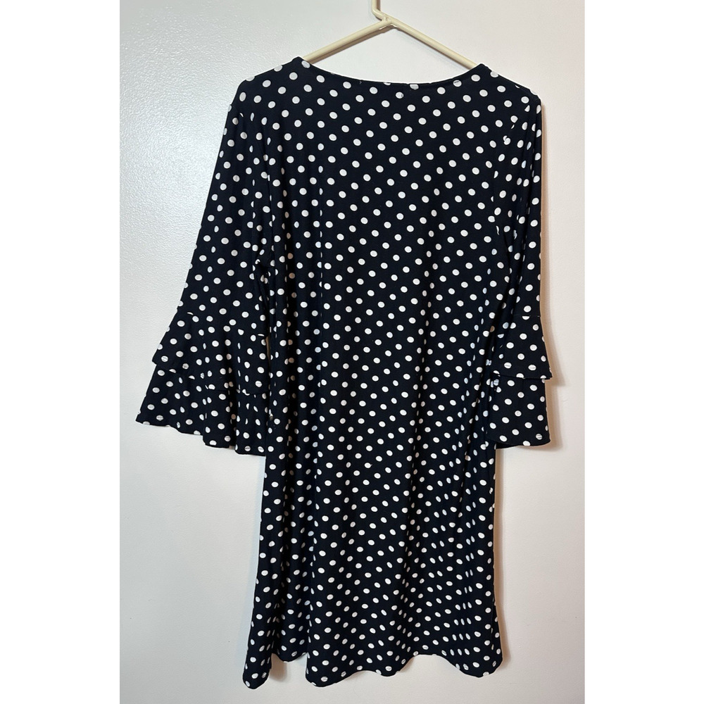 Harlowe Rose Women’s Dress Med M Black White Polka Dot Babydoll Bell Lace Goth - Picture 7 of 10